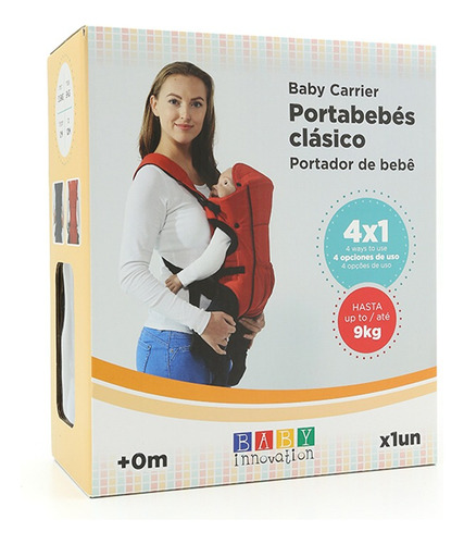 Portabebés Clásico Ajustable Hasta 9 Kg - Baby Innovation