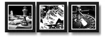 Comprar Set 3 Cuadros Juegos Ajedrez Poker Cartas Ruleta Decoracion