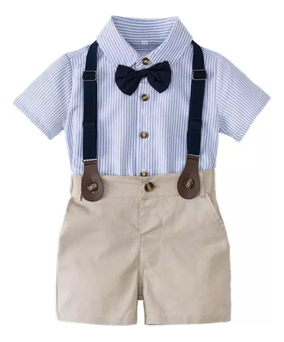 Conjunto Khiaroa Tirantes Niño. Conjunto De Bautizo Bebé 