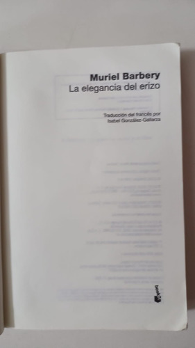 La Elegancia Del Erizo-muriel Barbery-ed.booket-(85) (Usado)
