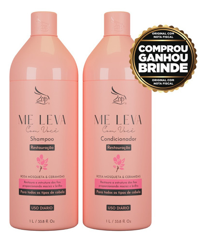 Zap Kit Shampoo E Condicionador Rosa Mosqueta E Ceramidas 1l