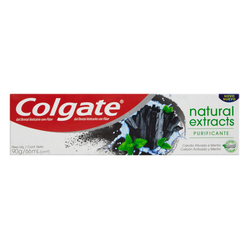 Imagem 1 de 4 de Pasta de dentes Colgate Natural Extracts Purificante Carvão Ativado Menta em gel 90 g