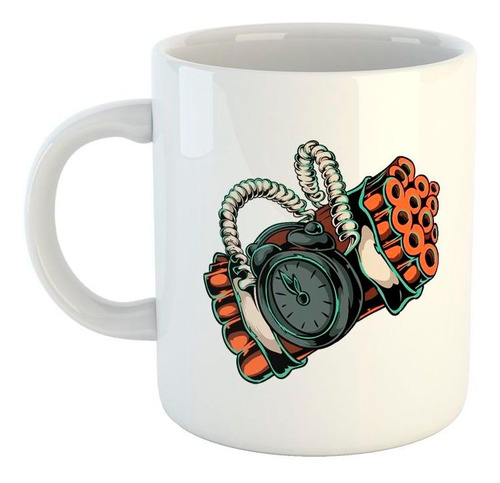 Taza De Ceramica Bomba Con Cronometro Dibujo Arte