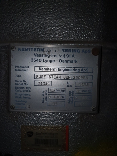 Generador De Vapor Kemiterm 200 (Usado)