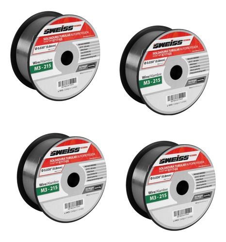 Soldadura Microalambre Flux Core 0.030 8mm 4 Rollos 1 Kilo
