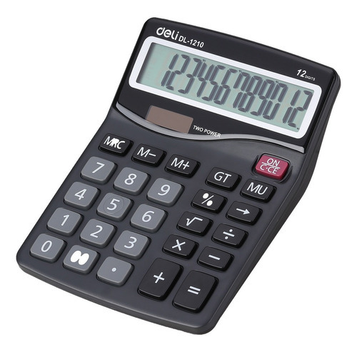 Calculadora De Escritorio Deli E1210 Color Negro