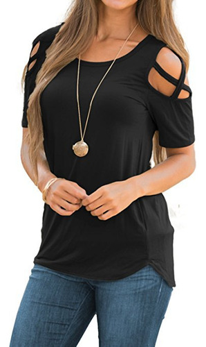 Blusa Moda Casual Mujer Suelto Elegante Manga Corta