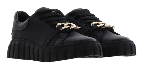 Imagen 3 de 4 de Tenis Sneakers Con Cadena Y Plataforma Chunky Mujer