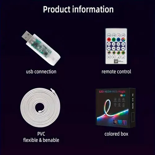 Tira Cinta Led Neón Flex Rgb Bluetooth 10mtr Usb Control App