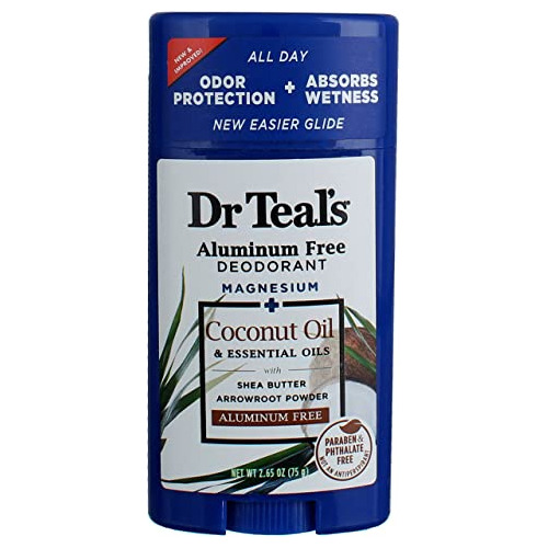 Dr Teal's. Desodorante, Aceite De Coco, Paquete De 2