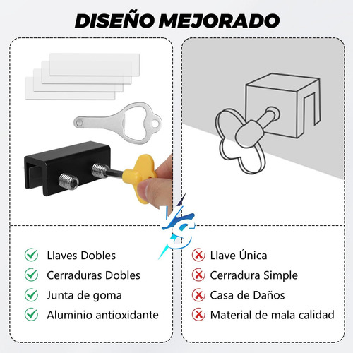 4 Juegos Cerraduras De Aluminio Para Ventanas Correderas,