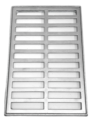 Grelha Pluvial Com Suporte 15x30 Em Aluminio Fundido