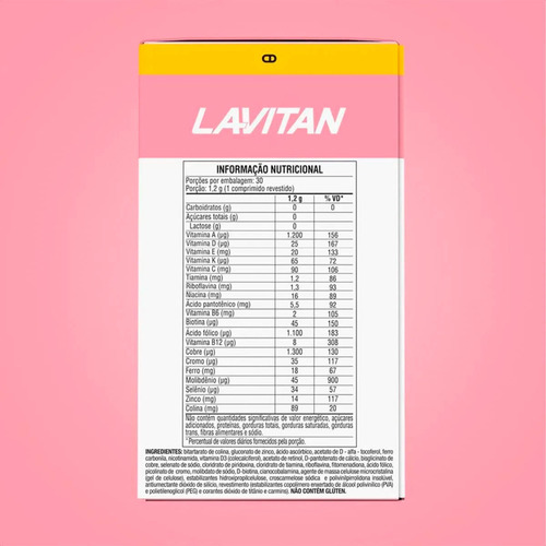 Lavitan Pré-natal Multi 30 Comp Nutrição Gestacional