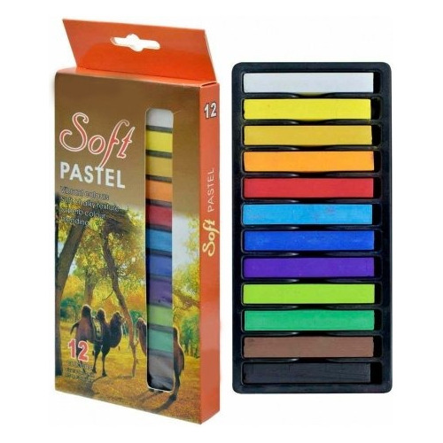 Set Pastel Tizas X 12 Colores Barras Pintura Seca Dibujo