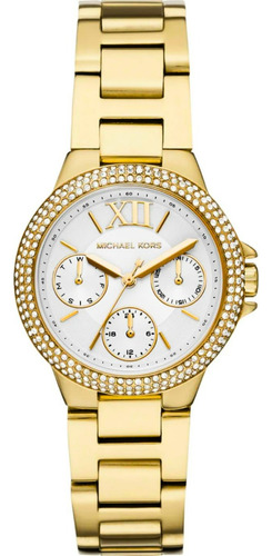 Relógio Mk Feminino Dourado Michael Kors Elegante Analógico Cor do fundo Branco