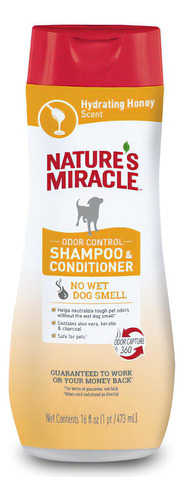Nature's Miracle Shampoo Y Acondic 473 Ml Perro Miel Hidrata Fragancia Miel Hidratante