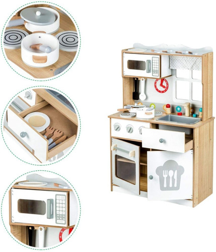 Cocina De Madera Con Accesorios