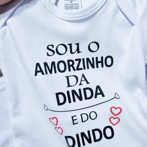 Body Personalizado Bebe 100% Algodão Dinda E Dindo