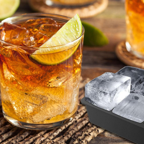 Cubetera Hielo Silicona Hielera Tragos Bebidas 6 Cubos Negro Negro