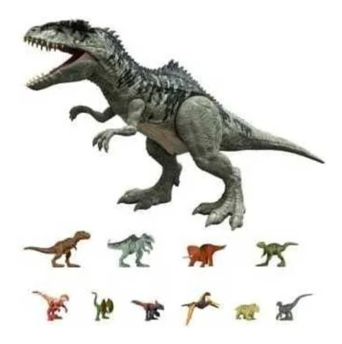 Gigantosaurus Colosal + 10 Mini Dinosaurios Jurassic World