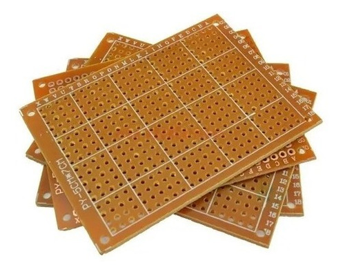 Imagen 1 de 2 de Set 5 Unid Placa Pcb Perforada 5x7cm Arduino Pic Electrónica