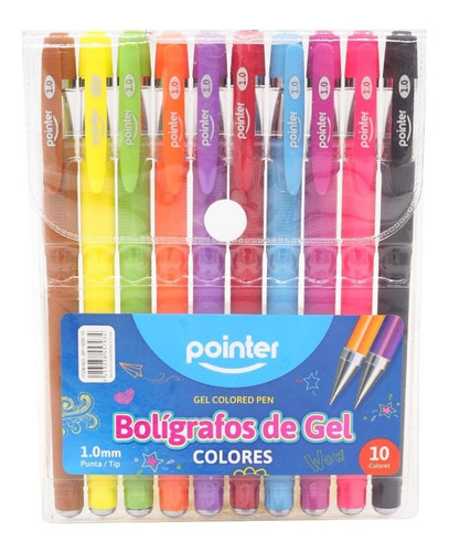 Boligrafos En Gel Neon Pointer 10 Colores
