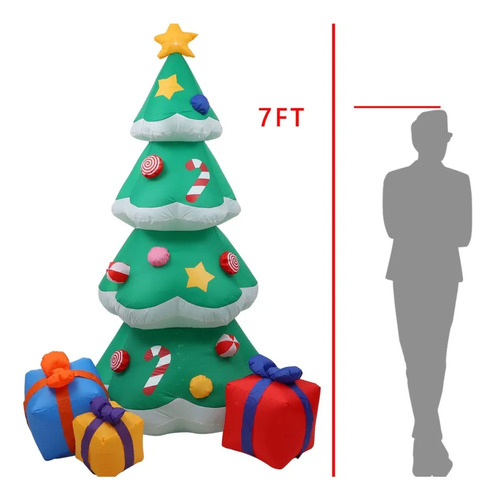 Inflable Navideño Árbol De Navidad Decoración Jardín