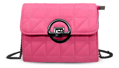 Bolsa Luxo Pequena Mão Lado Feminina Luxo Moda Blogueira Cor Rosa