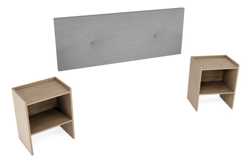 Cabecera Urban Empotrable King Size - Cabecera + 2 Buros Color Gris oscuro