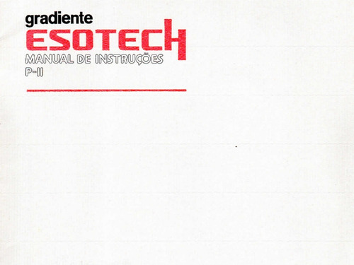 Manual Em Pdf Gradiente Esotech Pii Pré Amplificador