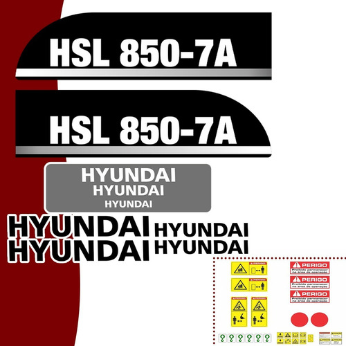 Jg De Adesivos Completo Hyundai Hsl 850-7a Mini Carregadeira Cor padrão