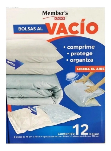 Caja Con 12 Bolsas Al Alto Vacío Organizador De Ropa Colchas