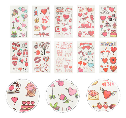 Calcomanía De Amor Para El Día De San Valentín Con Dibujos A