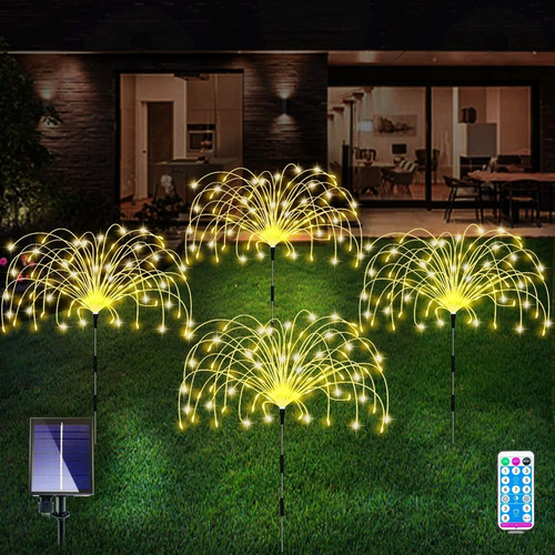 . Luz Solar De Jardín Luz De Fuegos Artificiales Impermeable