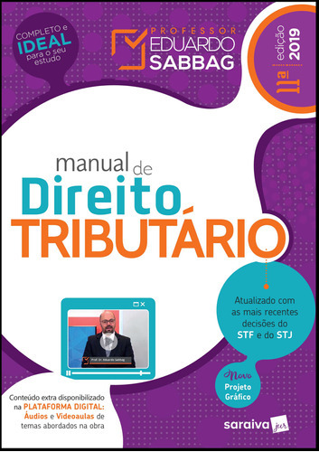 Manual De Direito Tributário - 11ª Edição De 2019, De Eduardo Sabbag. Editora Saraiva Jur, Capa Mole Em Português