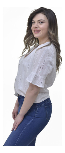 Blusa Broderie Abotonada Alexandra Cid