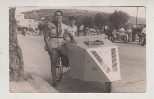 1951 Piriapolis Fotografia Viajando En Curioso Bici Carro 