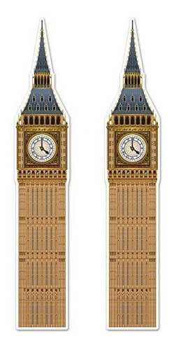 Beistle 54748 2 Piezas Articuladas Big Ben Recortes 71 Multi