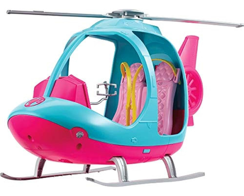 Helicóptero Barbie, Rosa Y Azul Con Rotor Giratorio