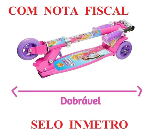 Patinete Infantil Princesas 3 Rodas - Promoção