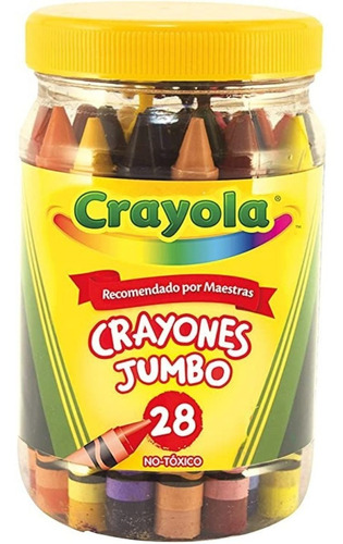 Bote de crayones jumbo x28 crayola 520328 en colores surtidos