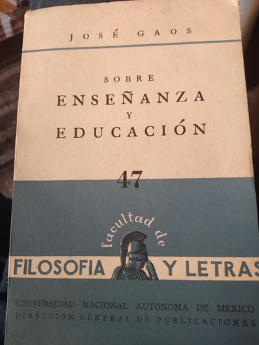 Sobre Enseñanza Y Educación  47 Filosofía Y Letras  F4