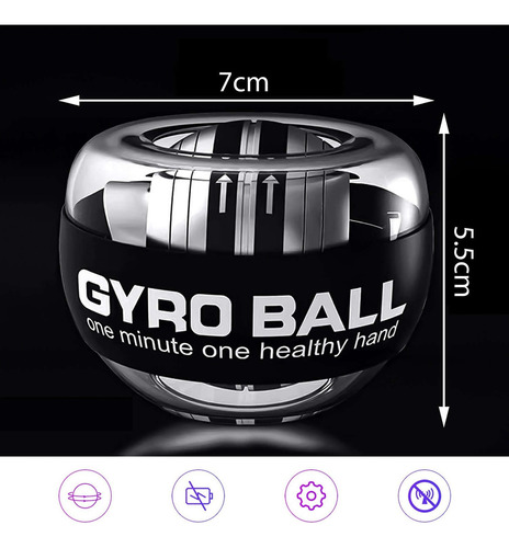Uuugyro Ball Powerball Wristball C/ Led Fortalece Musculo P