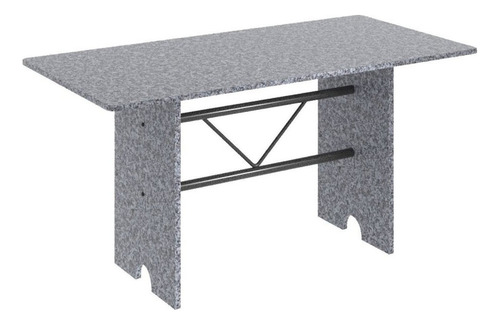 Conjunto De Mesa 140x75cm Tampo Granito Com 6 Cadeiras Ec
