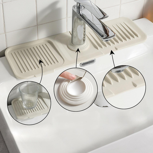 2 Almohadillas Absorbentes Para Grifo, Lavables, Para Beige