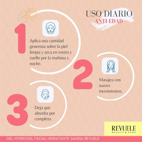 Gel Hidratante Facial Dia Hydrogel Sandia Revuele 100ml Tipo de piel Todo tipo de piel
