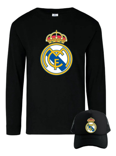 Camiseta Real Madrid Manga Larga Camibuso Obsequio Gorra 