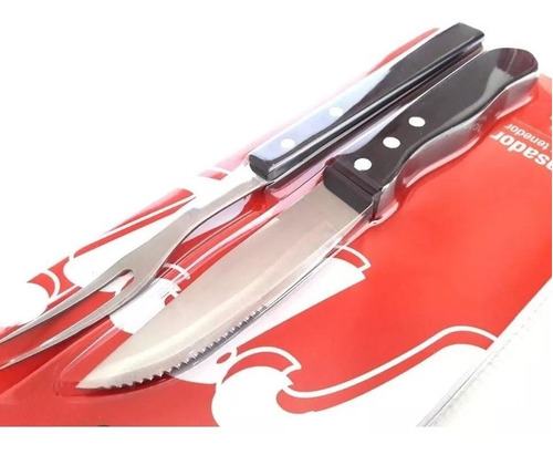 Set Parrillero Asador: Cuchillo Jumbo+tenedor Regalo Vintash