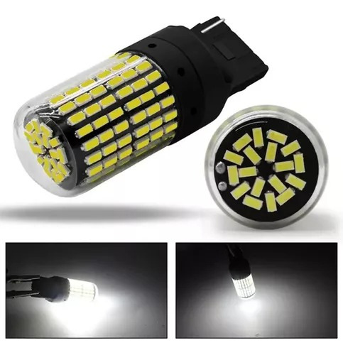 X2 Ampolleta Led T20 7440 144led Luz Blanca 360° Auto 1cont