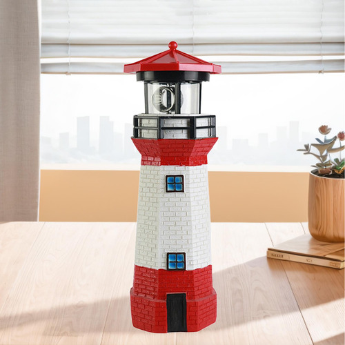 Faro Solar De Jardín Con Luz Giratoria Para Exteriores